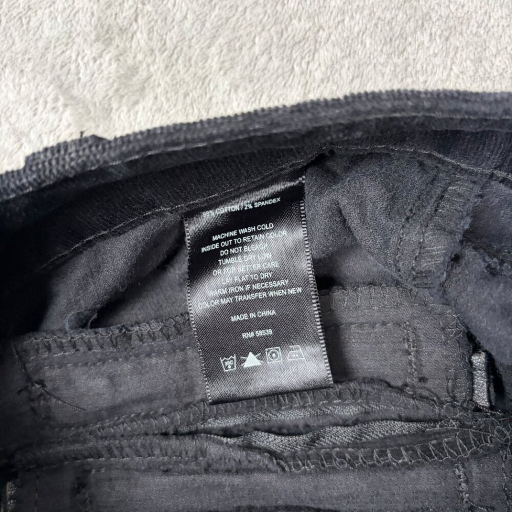 KUT From The Kloth Stevie Straight Leg Pants Women’s 0 Black Corduroy Y2k Preppy - Picture 3 of 8